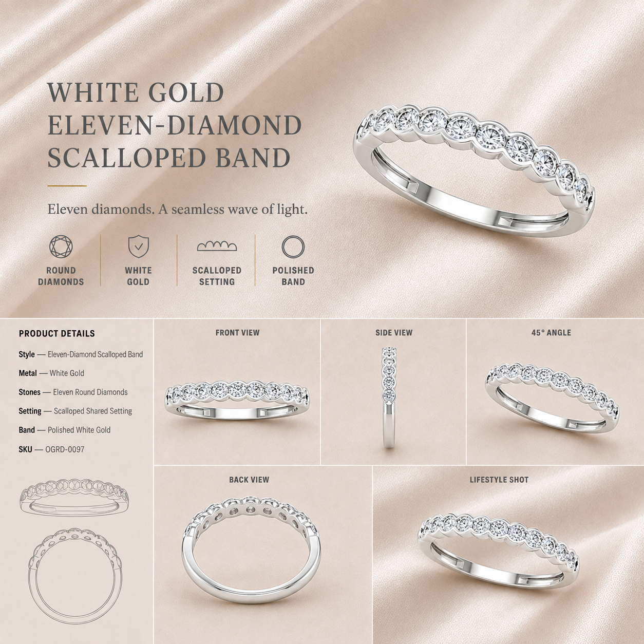 Ore 14KT Yellow Gold Elegant Diamond Ring