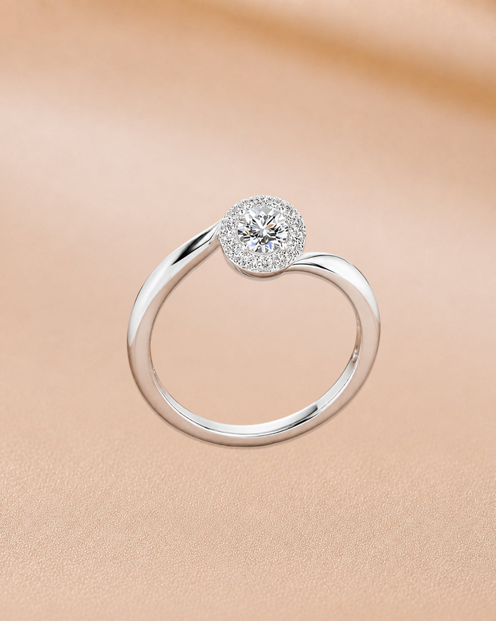Ore 9K Yellow Gold Round Halo Cluster Ring – Size 14