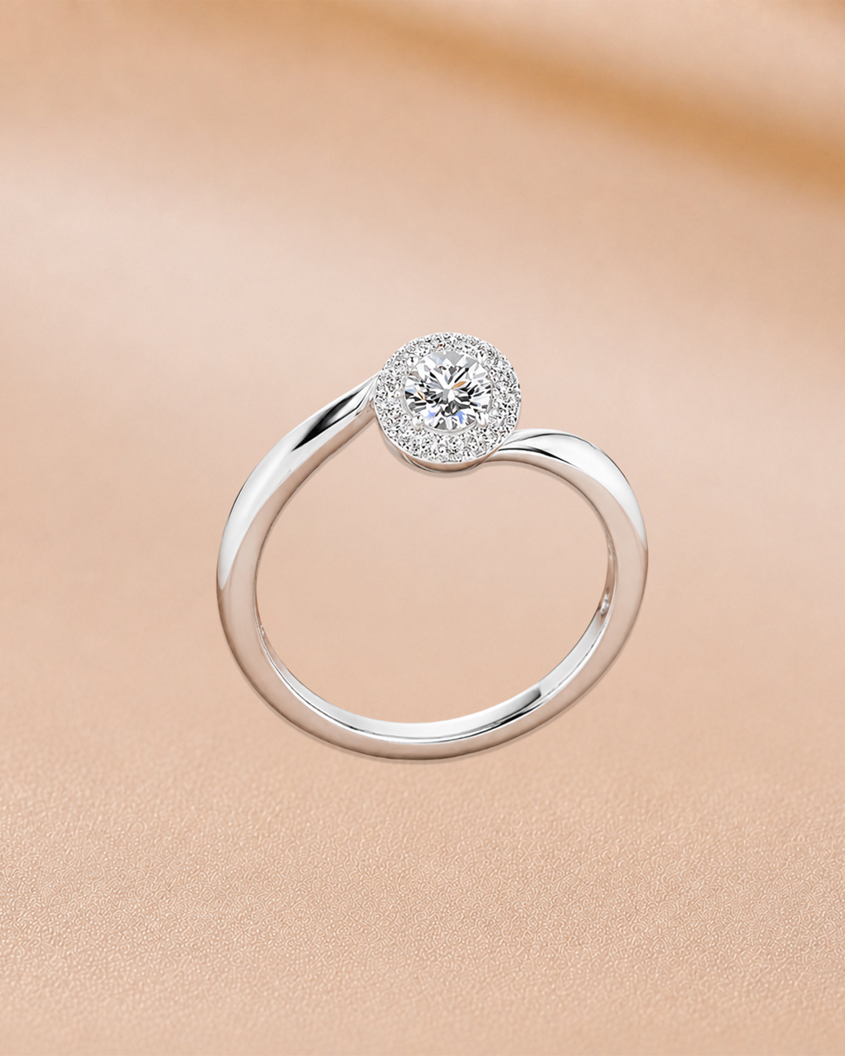 Ore 9K Yellow Gold Round Halo Cluster Ring – Size 14
