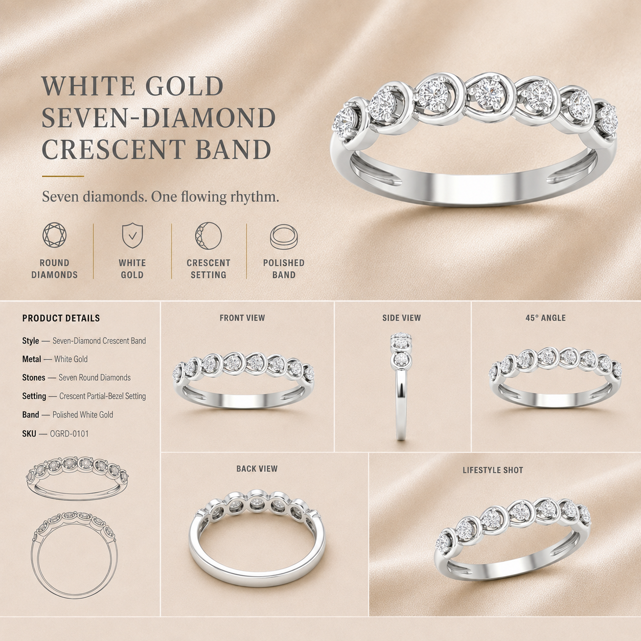 Ore 14KT Yellow Gold Standard Diamond Ring