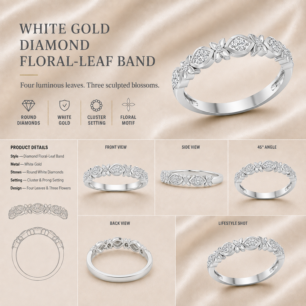 Ore 9K Yellow Gold Minimal Diamond Cluster Ring – Size 12