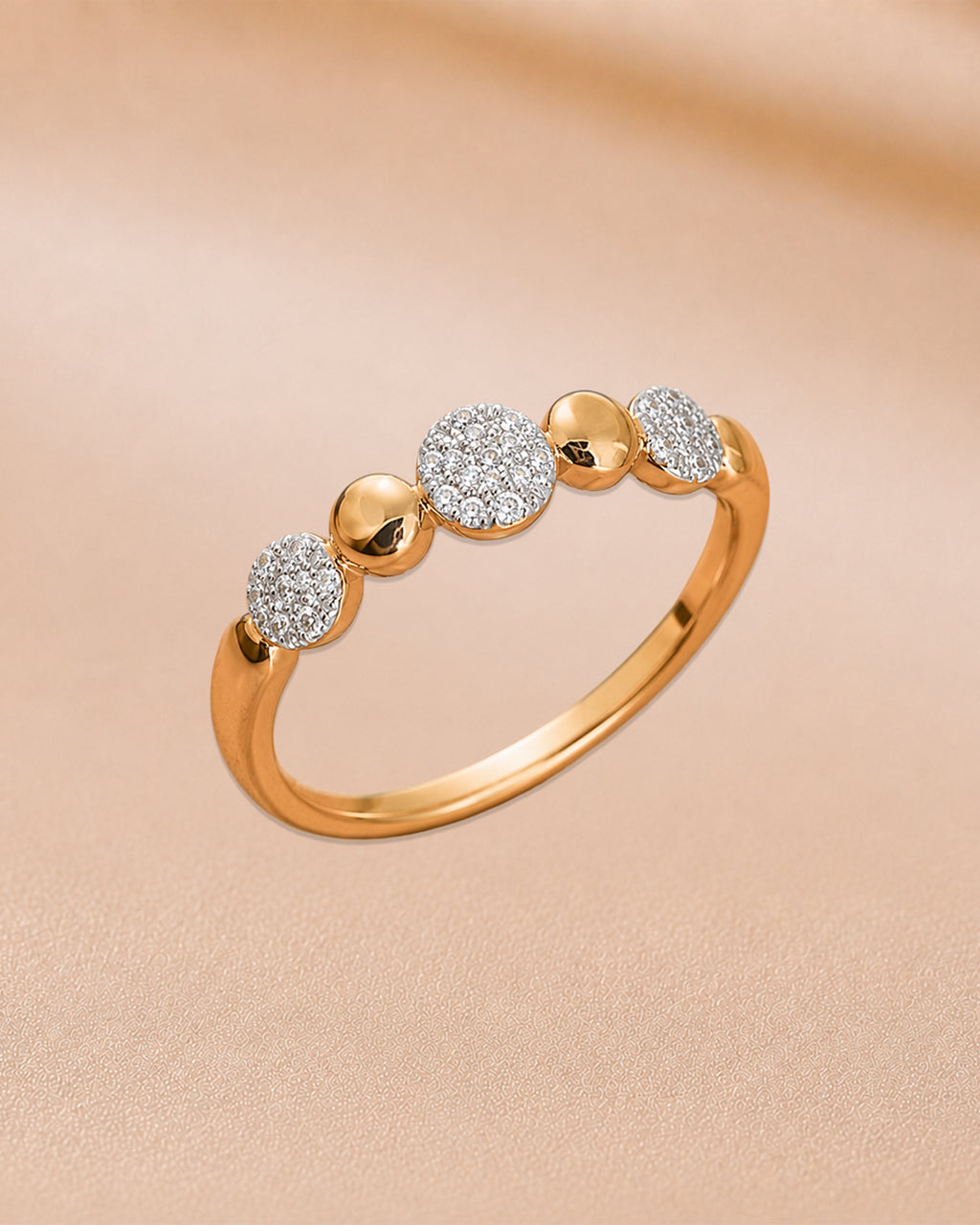 Ore 9K Yellow Gold Pave Diamond Cluster Band Ring – Size 11