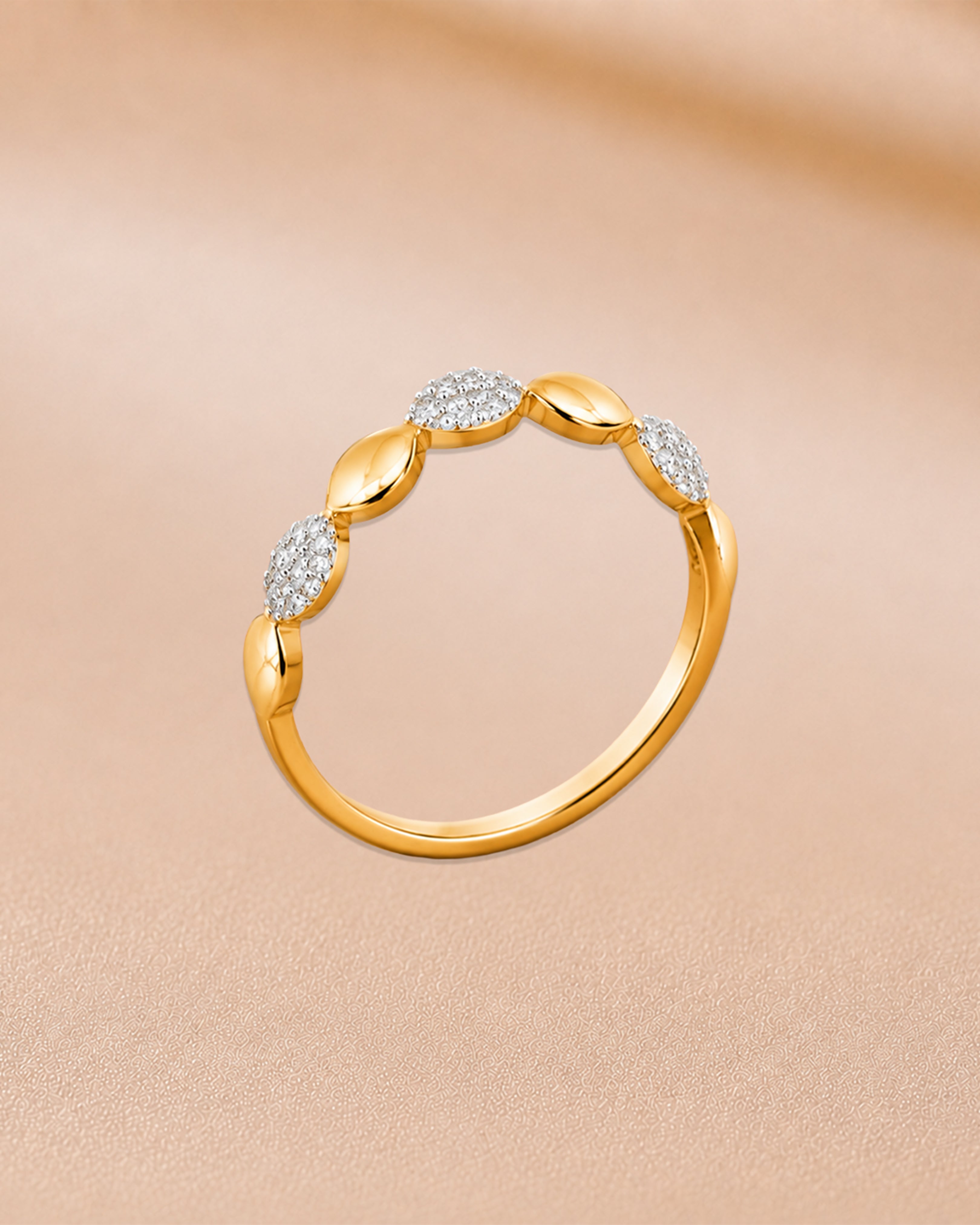 Ore 9K Yellow Gold Diamond Cluster Ring – Size 11