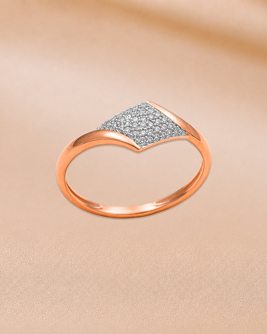 Ore 9K Rose Gold Diamond Statement Ring – Size 11