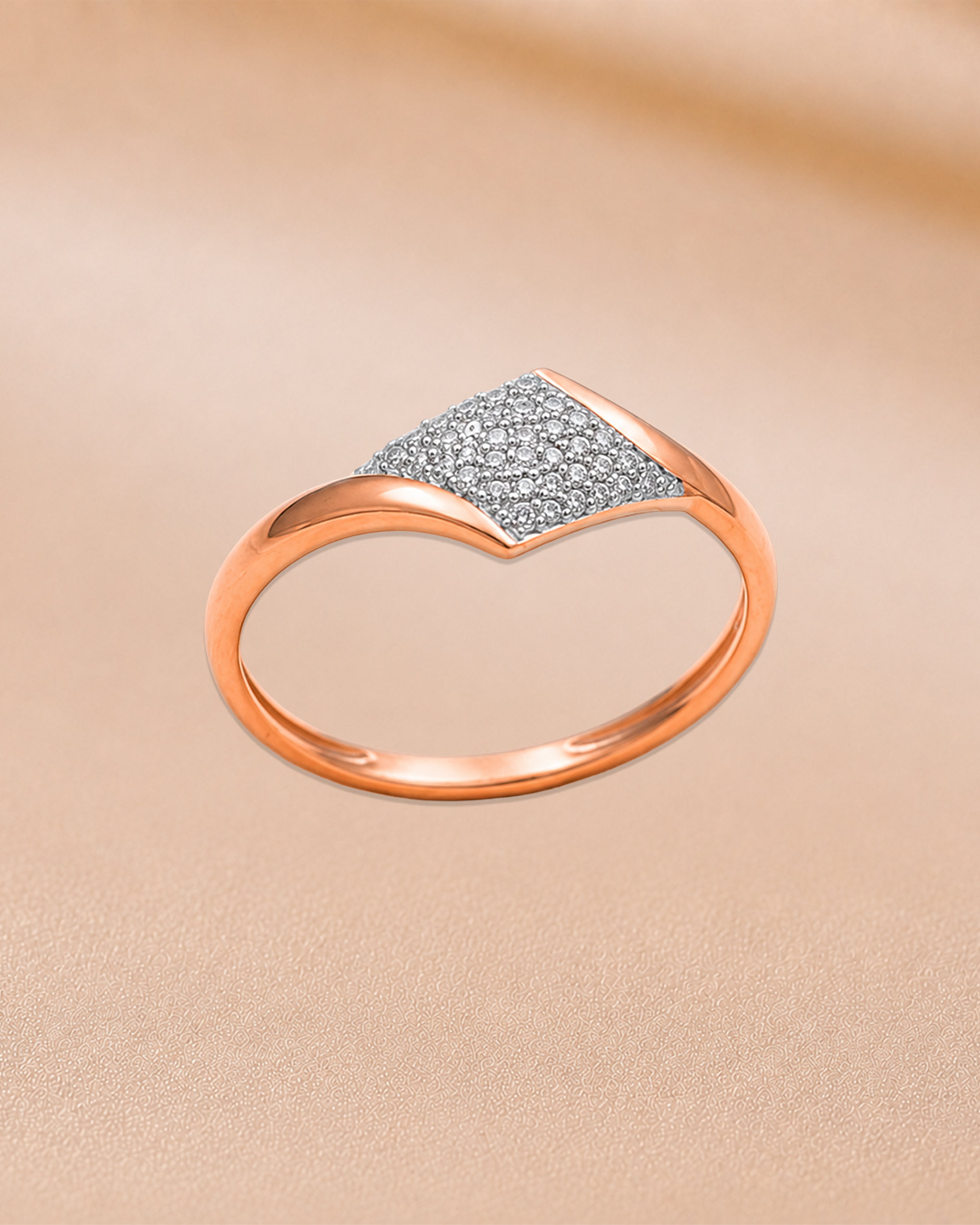 Ore 9K Rose Gold Diamond Statement Ring – Size 11