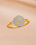 Ore 9K Yellow Gold Circular Diamond Halo Ring – Size 12