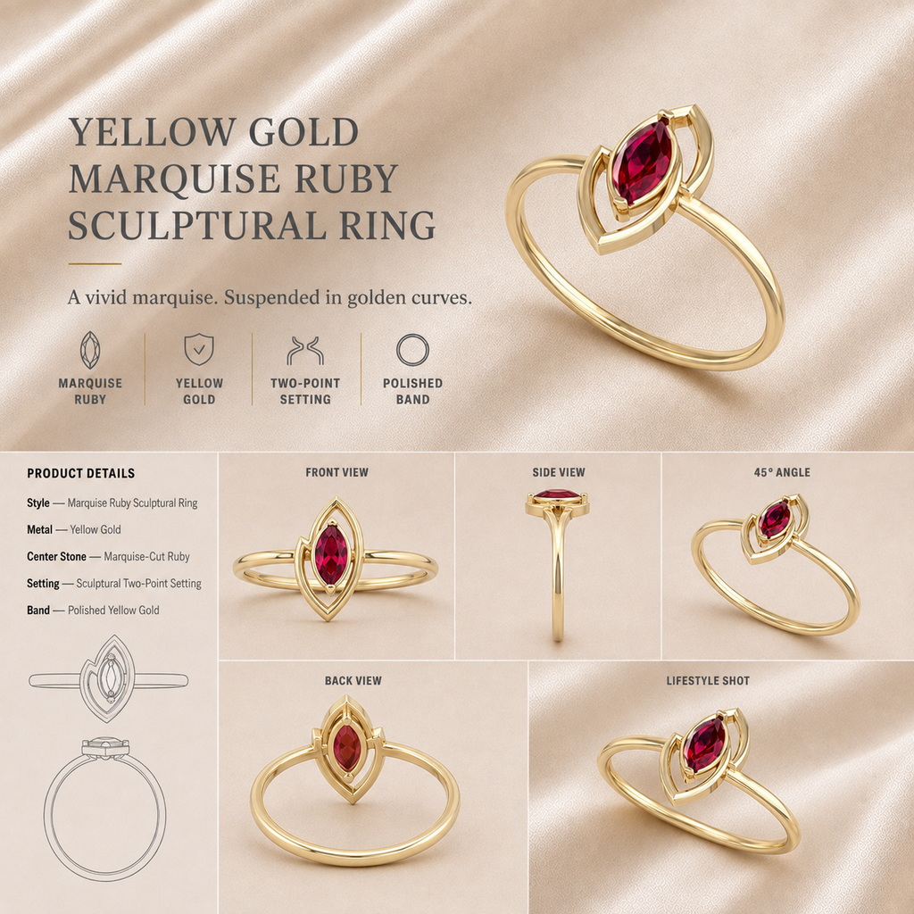 Ore 14KT Rose Gold Red Diamond Solitaire Ring