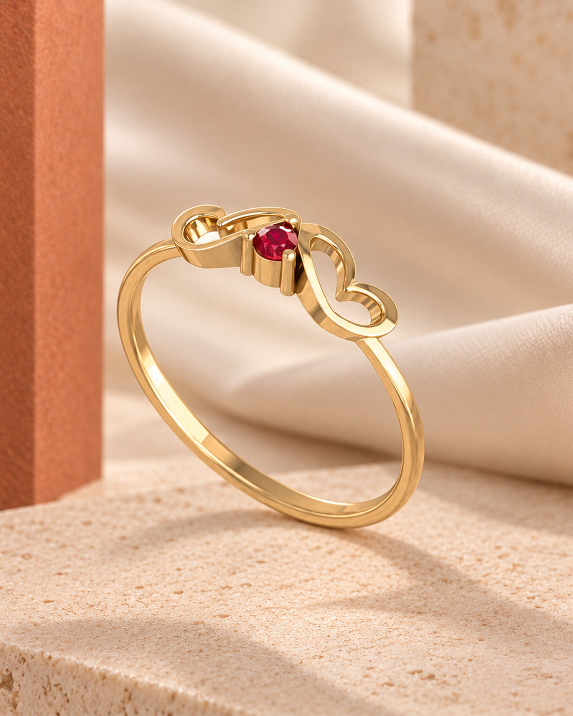 9K yellow gold petite round solitaire ring by Oré