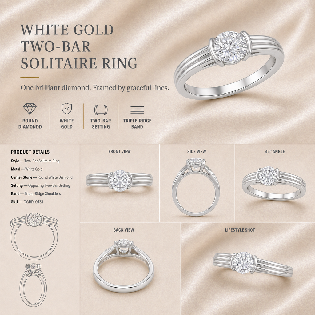 Ore 9K Rose Gold Classic Solitaire Engagement Ring – Size 12