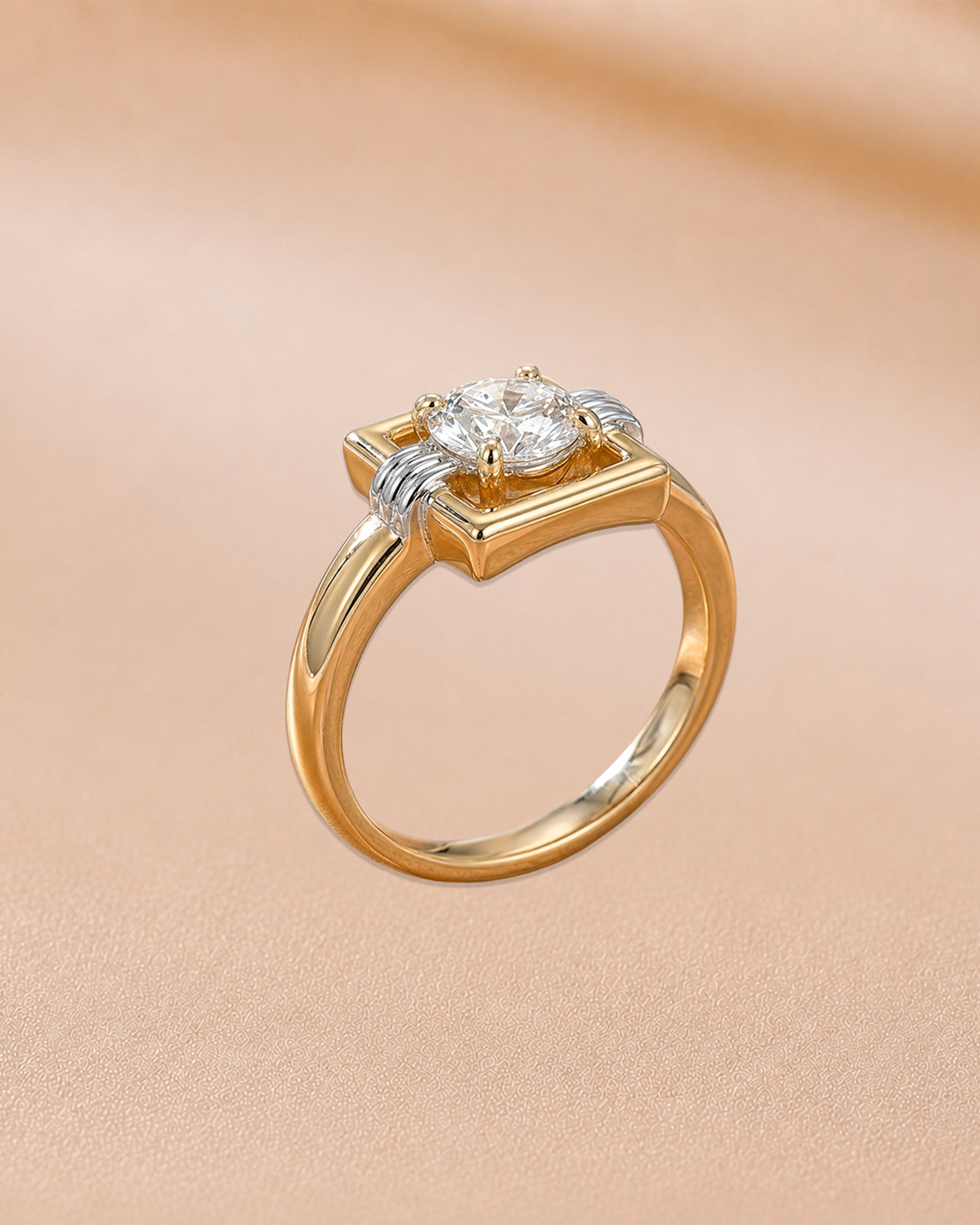 Ore 14KT Yellow Gold Solitaire Diamond Ring
