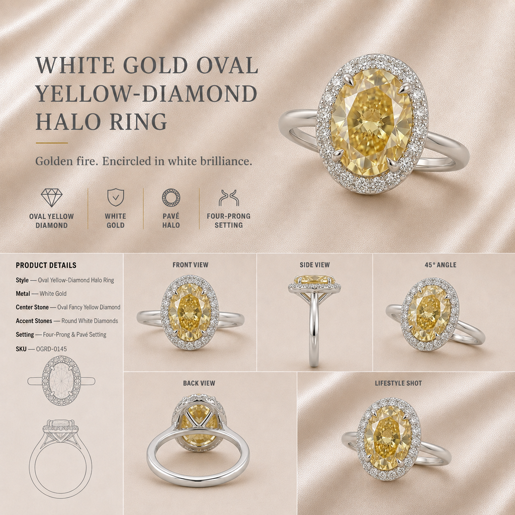 Ore 14KT Yellow Gold Yellow Diamond Ring