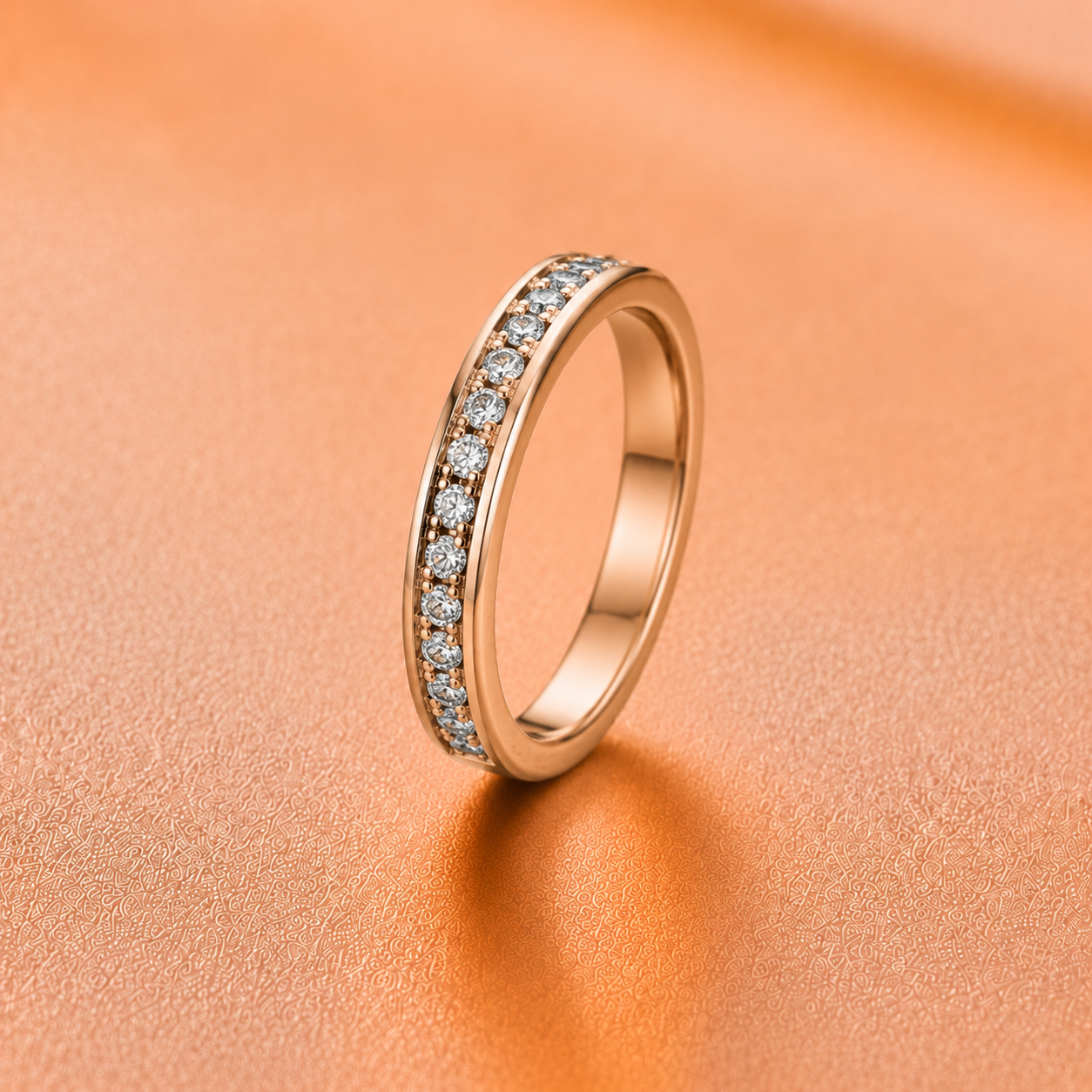 Ore 9K Gold Channel-Set Diamond Band Ring