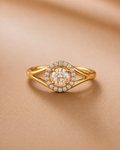 Ore 9K Gold Round Halo Cluster Ring