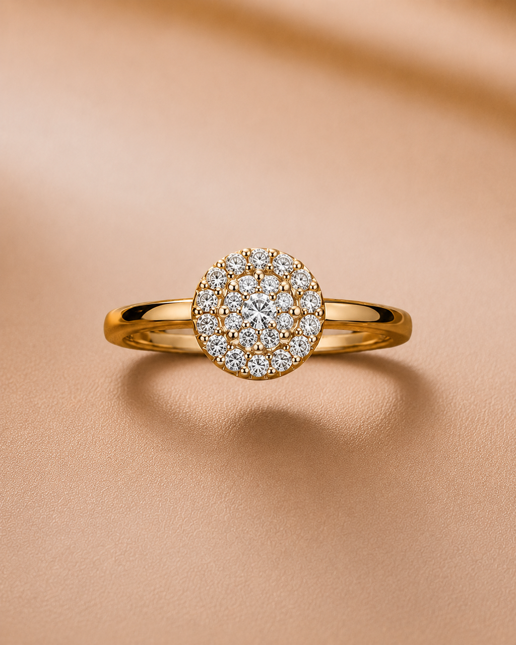 Ore 9 KT Round Diamond Cluster Design Ring