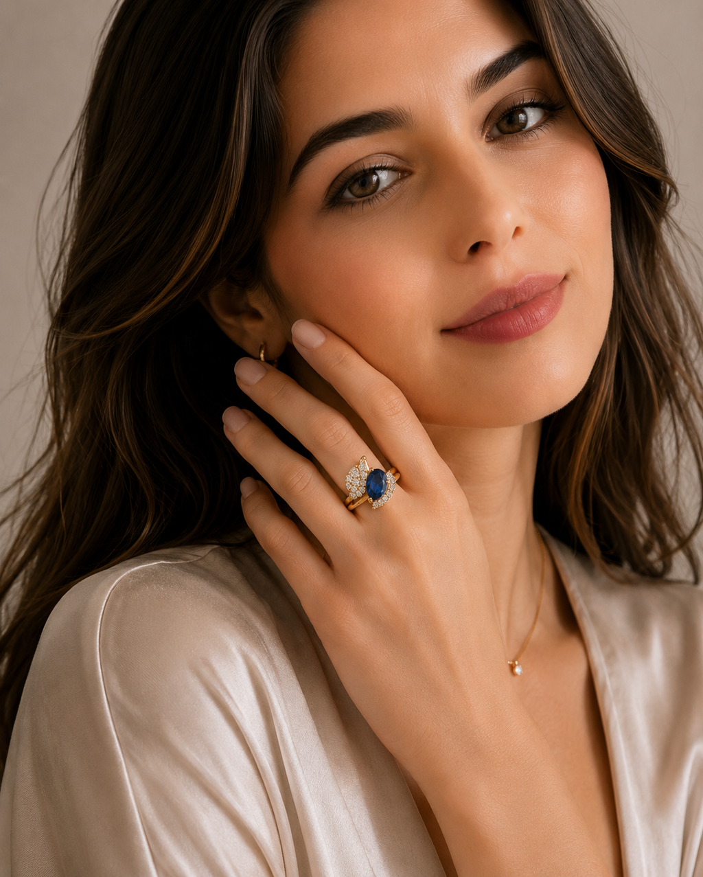 Ore 9K Gold Butterfly-Inspired Gemstone Ring