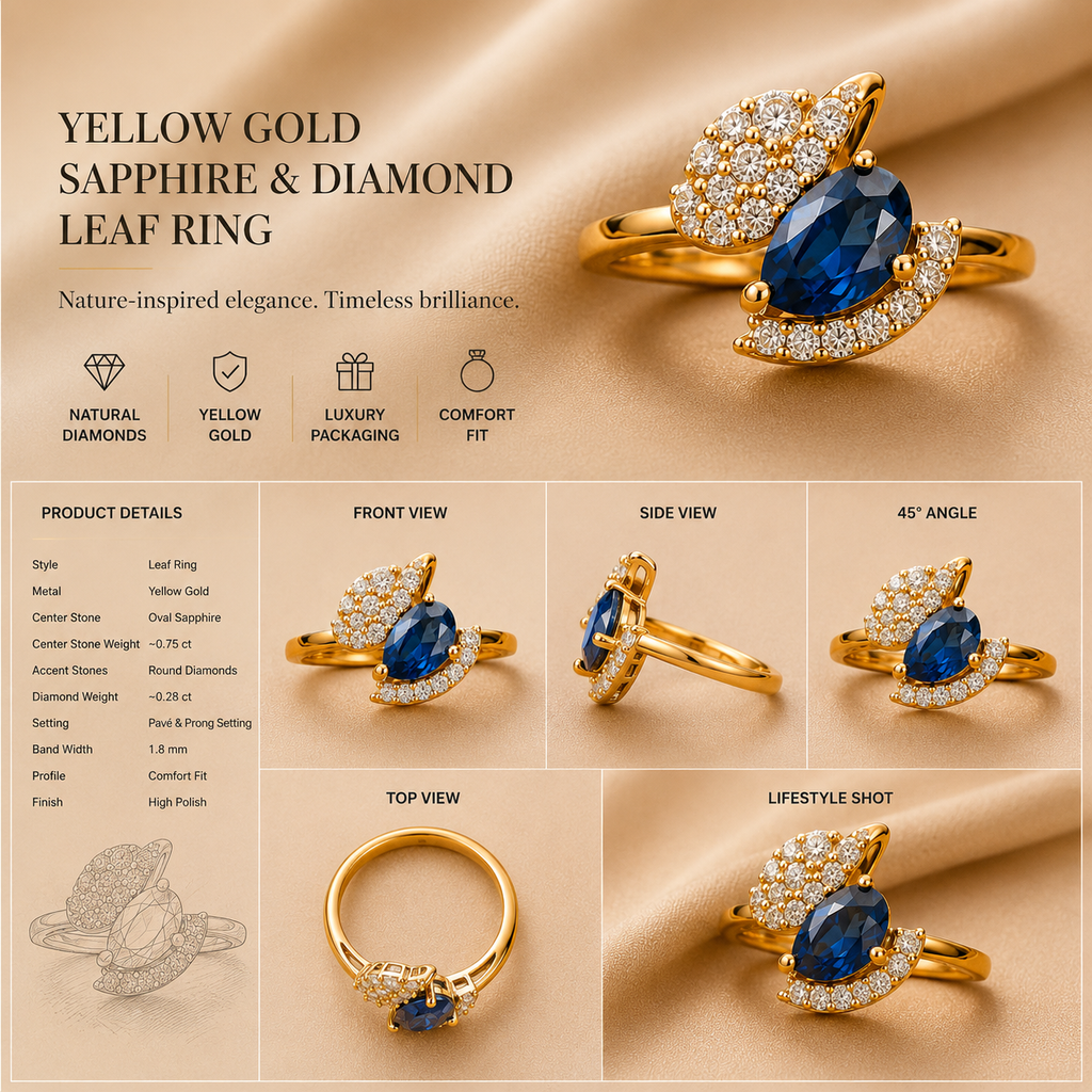 Ore 9K Gold Butterfly-Inspired Gemstone Ring
