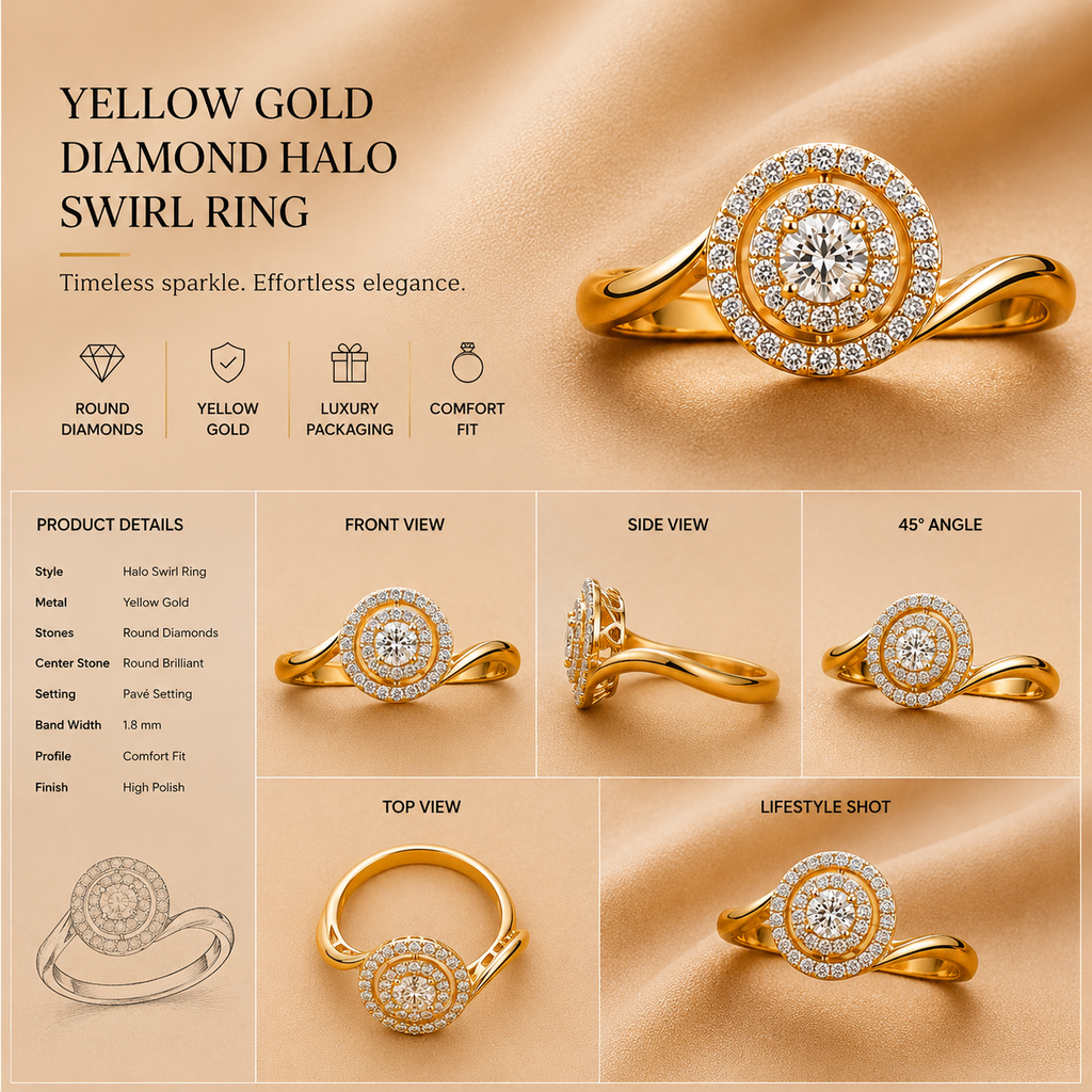 Ore 14KT Yellow Gold Circular Ring