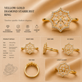 Ore 9K Gold Geometric Snowflake Diamond Ring