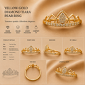 Ore 9K Gold Lotus Crown Diamond Ring