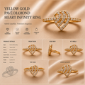 Ore 9K Gold Openwork Leaf Diamond Ring
