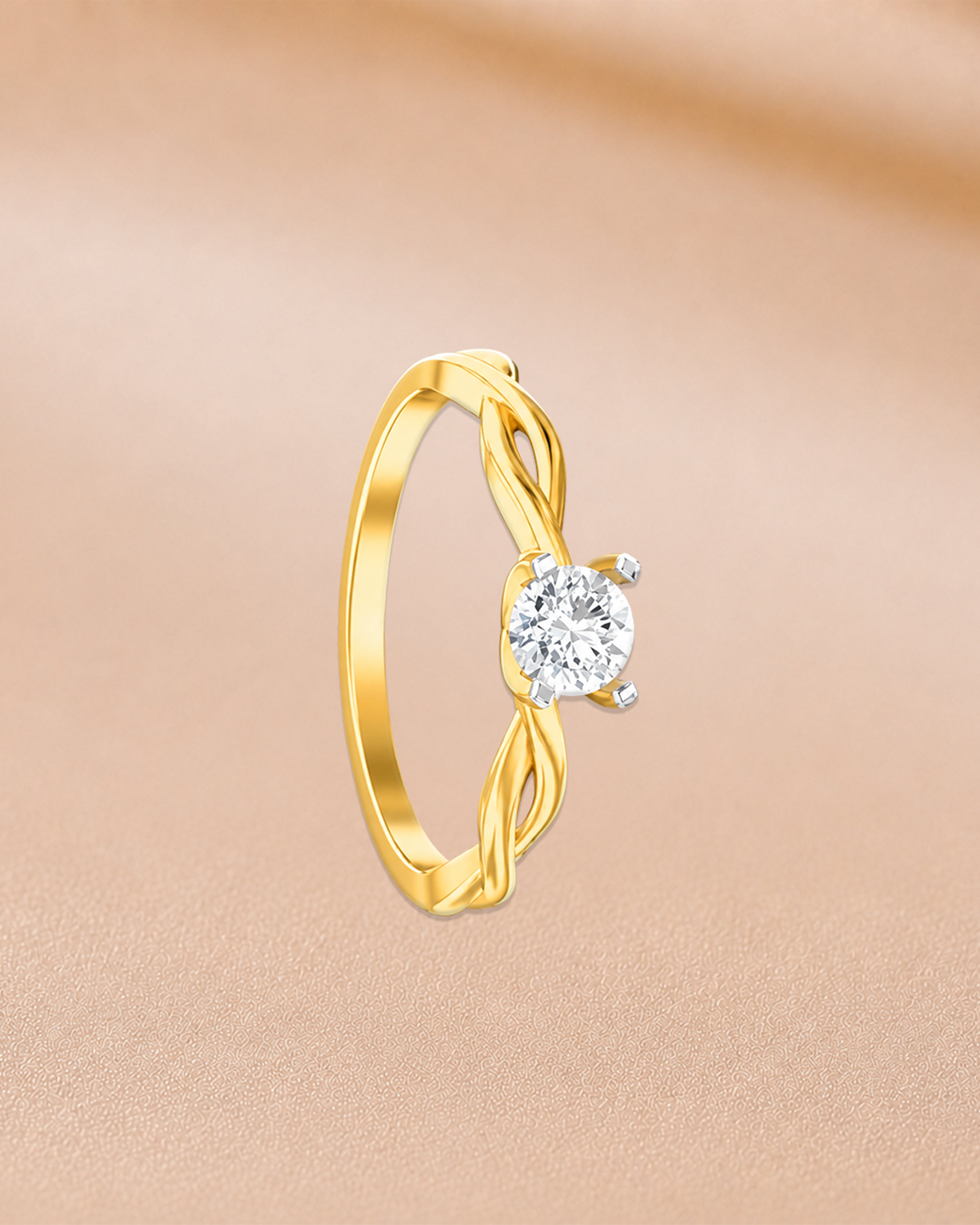 Ore 14KT Yellow Gold Solitaire Ring