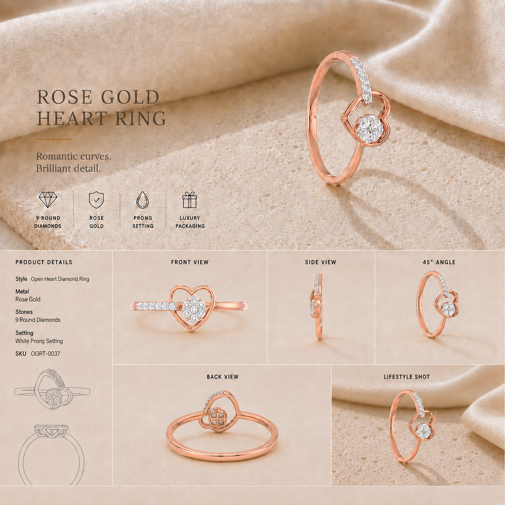Ore 14KT Yellow Gold Heart-Shaped Ring