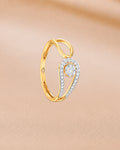 Ore 14KT Yellow Gold Half-Circle Solitaire Ring