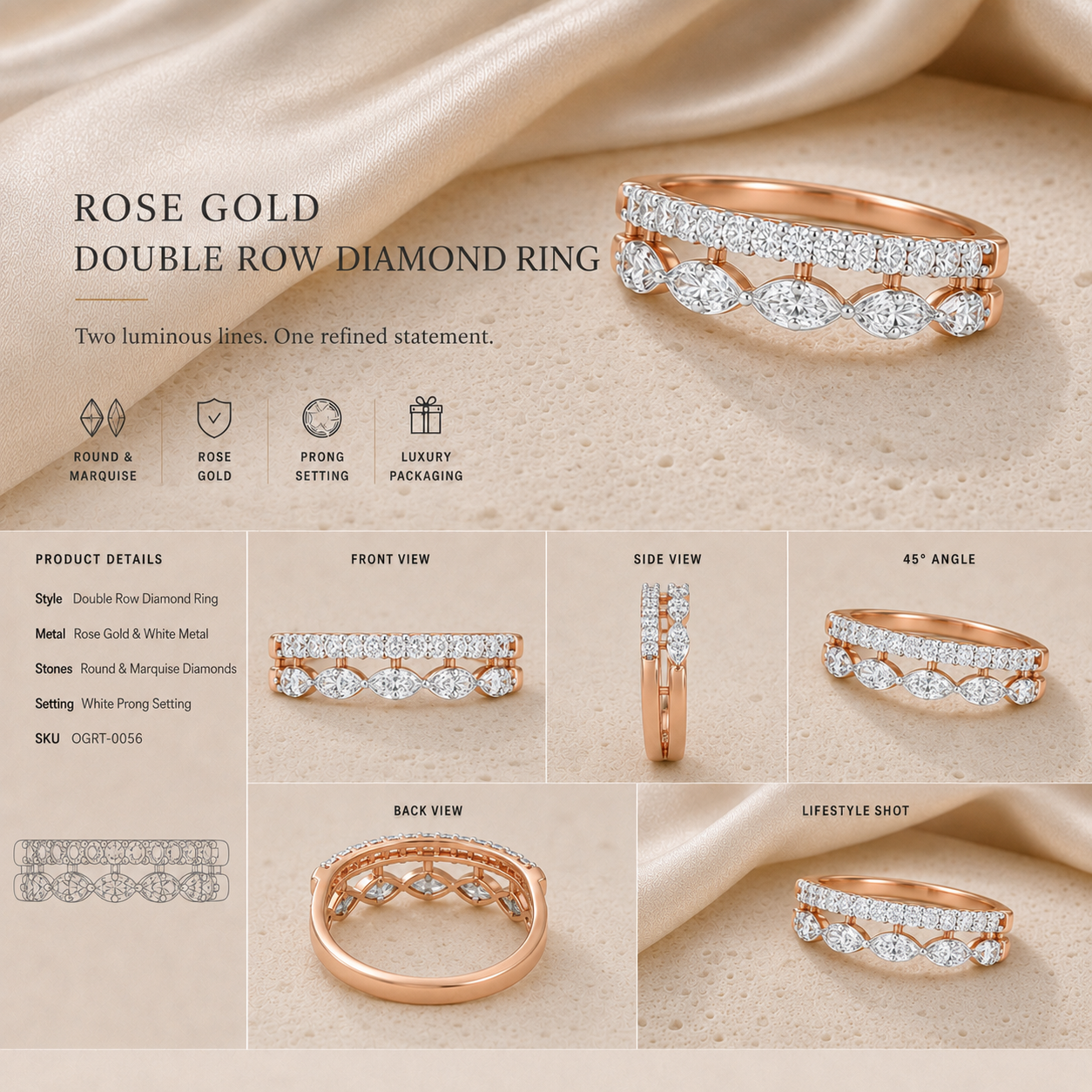 Ore 14KT Yellow Gold Crown-Shaped Ring