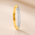 Ore Yellow Gold 10-Diamond Half Eternity Band Ring - 14KT (sample)