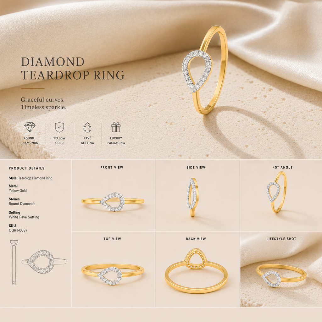 Ore 14KT Yellow Gold Oval Design Ring
