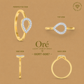 Ore Yellow Gold Diamond Teardrop Ring - 14KT (sample)